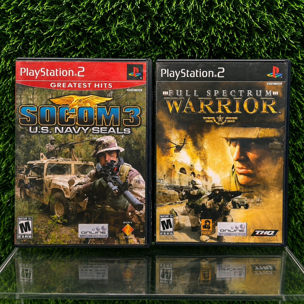 Sony PS2 Video Game Lot SOCOM 3 Navy Seals & Full Spectrum Warrior CIB Vintage